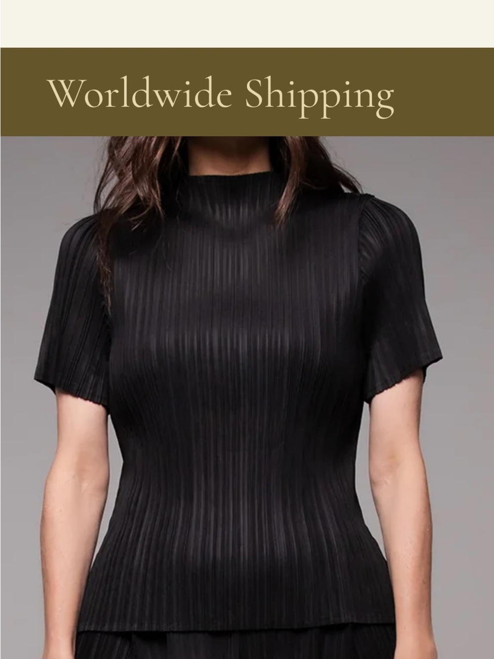 Issey Miyake Style Black Pleated Top